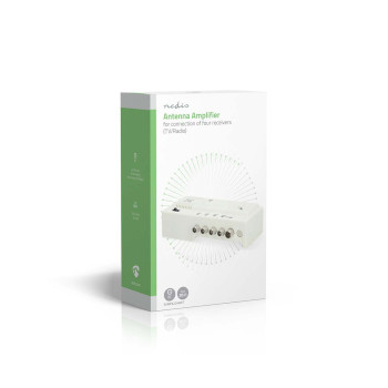 SAMP42244WT Catv-versterker | versterking: 20 db | 47 - 694 mhz | outputs: 4 | versterkingsregelaar | wit Verpakking foto