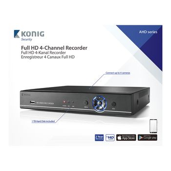 SAS-AHD1004 4-kanaals cctv recorder hdd 1 tb Verpakking foto