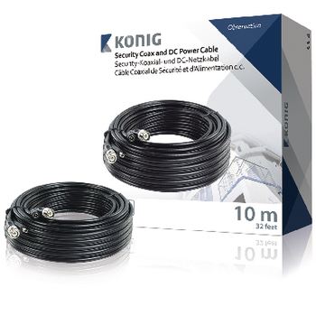 SAS-CABLE1010B Cctv kabel bnc / dc 10.0 m Product foto