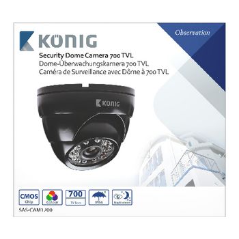 SAS-CAM1200 Dome beveiligingscamera 700 tvl ip66 zwart Verpakking foto