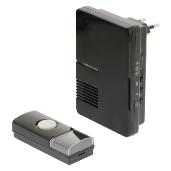 SAS-WDB303 Plug-in draadloze deurbel set 220v 70 db zwart In gebruik foto