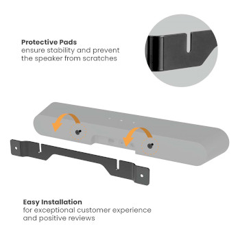 SBMT57BK Soundbar beugel | geschikt voor: sonos® ray™ | wand | 2 kg | vast | abs / staal | zwart Product foto