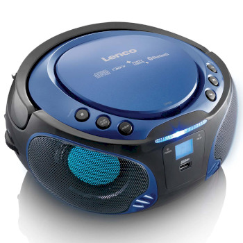 SCD-550BU Scd-550bu draagbare fm-radio cd/mp3/usb/bluetooth-speler® met led-verlichting blauw Product foto