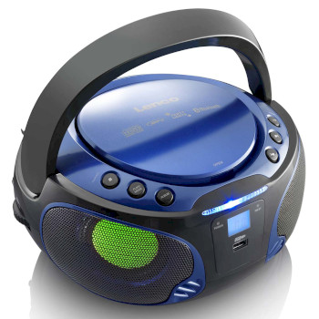 SCD-550BU Scd-550bu draagbare fm-radio cd/mp3/usb/bluetooth-speler® met led-verlichting blauw Product foto