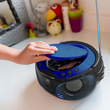 SCD-550BU Scd-550bu draagbare fm-radio cd/mp3/usb/bluetooth®-speler met led-verlichting blauw Product foto