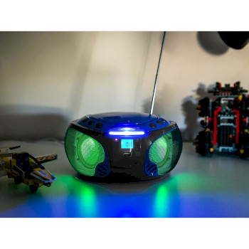 SCD-550BU Scd-550bu draagbare fm-radio cd/mp3/usb/bluetooth®-speler met led-verlichting blauw Product foto