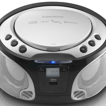 SCD-550SI Scd-550si draagbare fm-radio cd/mp3/usb/bluetooth-speler® met led-verlichting zilver Product foto