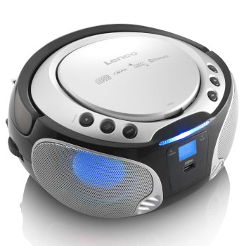 SCD-550SI Scd-550si draagbare fm-radio cd/mp3/usb/bluetooth-speler® met led-verlichting zilver Product foto