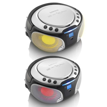 SCD-550SI Scd-550si draagbare fm-radio cd/mp3/usb/bluetooth-speler® met led-verlichting zilver Product foto