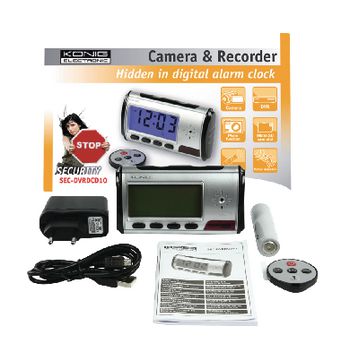 SEC-DVRDCD10 Klok met camera en recorder Inhoud verpakking foto