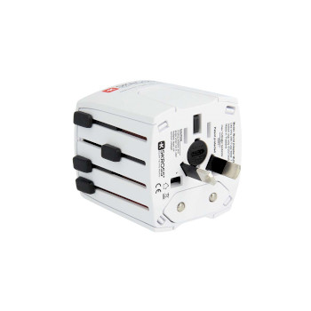 SKR1302960 Muv usb (2xa) compacte 2-polige wereldreisadapter met 2 geïntegreerde usb-poorten Product foto