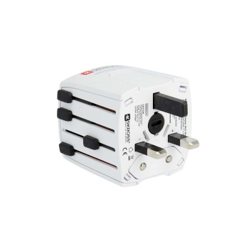 SKR1302960 Muv usb (2xa) compacte 2-polige wereldreisadapter met 2 geïntegreerde usb-poorten Product foto