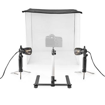 SKT012WT Fotostudioset | 400 lm | opvouwbaar | achtergronden inbegrepen | inclusief reistas | zwart