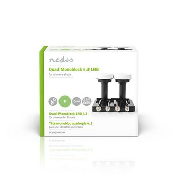 SLNBQDM43BK Lnb | quad monoblock 4,3° | outputs: 4x f-connector | ruisbereik: 0.85 db | conversiewinst: 52   foto