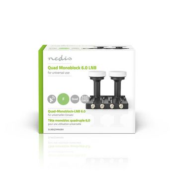 SLNBQDM60BK Lnb | quad monoblock 6° | outputs: 4x f-connector | ruisbereik: 0.85 db | conversiewinst: 52 -   foto