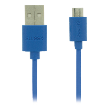 SMCA0202-07 Usb 2.0 kabel usb a male - micro-b male rond 1.00 m blauw Product foto