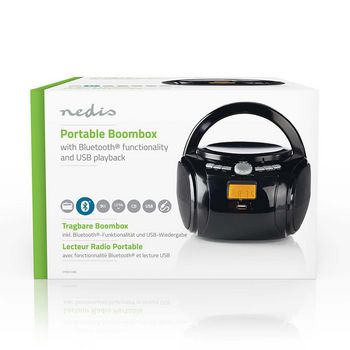 SPBB100BK Cd-speler boombox | batterij gevoed / netvoeding | stereo | 9 w | bluetooth® | fm | usb-weergav Verpakking foto