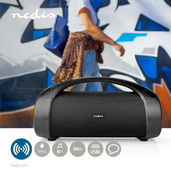 SPBB315BK Bluetooth® party boombox | 6 uur | 2.0 | 50 w | media afspeelmogelijkheden: aux / usb | ipx5 |  Product foto