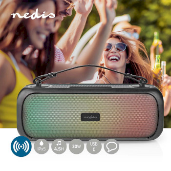 SPBB316BK Bluetooth® party boombox | 4.5 uur | 2.0 | 45 w | media afspeelmogelijkheden: aux / usb | ipx5  Product foto