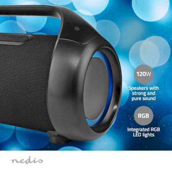 SPBB340BK Bluetooth® party boombox | 9.5 uur | 2.1 | 120 w | media afspeelmogelijkheden: aux / usb | ipx5 Product foto
