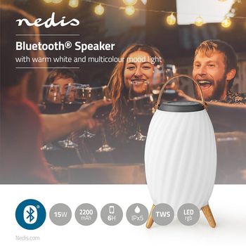 SPBT35800WT Bluetooth® speaker met sfeerverlichting | tot 6 uur | sfeerontwerp | 15 w | mono | rgb / warm w Product foto