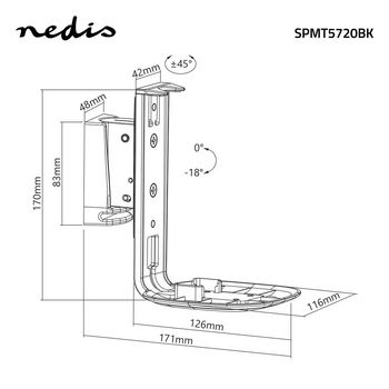 SPMT5720BK Muurbeugel voor speaker | sonos® one™ / sonos® play:1 | tiltable and rotatable | max Product foto