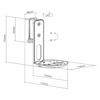 SPMT5800WT Speakerbeugel | geschikt voor: sonos® era100 | wand | 3 kg | kantelbaar / zwenken | kantelbaar  Product foto