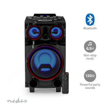 SPPT800BK Bluetooth® party speaker | maximale batterijduur: 6.5 uur | 120 w | handgreep | feestverlichtin Product foto