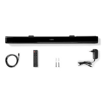 SPSB200BK Soundbar | 2.0 | dsp-programma\'s | 40 w | 1x 3,5 mm / 1x coax audio / 1x optisch / 1x usb | 1x hdmi& Inhoud verpakking foto