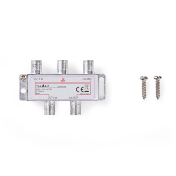 SSPL400ME Catv-splitter | 5 - 1000 mhz | tussenschakeldemping: 8.0 db | outputs: 4 | 75 ohm | zink legering Inhoud verpakking foto