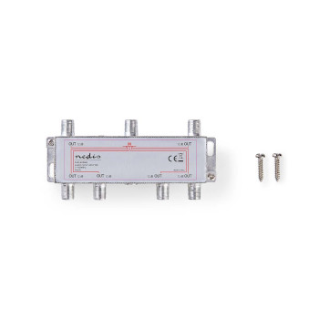 SSPL600ME Catv-splitter | 5 - 1000 mhz | tussenschakeldemping: 10.0 db | outputs: 6 | 75 ohm | zink Inhoud verpakking foto