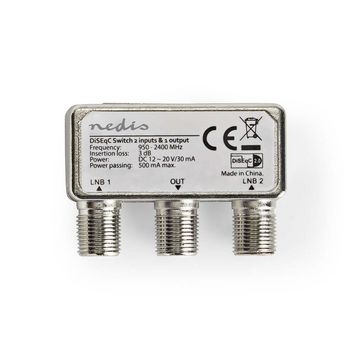 SSWI200WT Diseqc-switch | aantal ingangen: 2 | outputs: 1 | f-connector | 950-2400 mhz | tussenschakeldemping: Product foto
