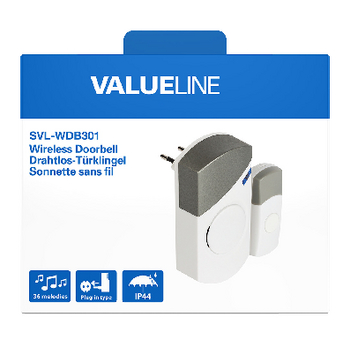 SVL-WDB301 Plug-in draadloze deurbel set 220v 70 db wit/grijs Verpakking foto
