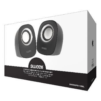 SW20SPS110BL Speaker 2.0 bedraad 4 w zwart/zilver Verpakking foto