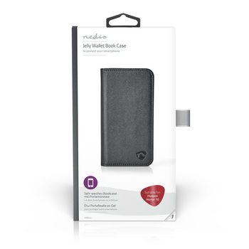 SWB30001BK Smartphone wallet book | gebruikt voor: huawei | honor 10 | geschikt voor 1 kaart | zwart | pu / tpu Verpakking foto