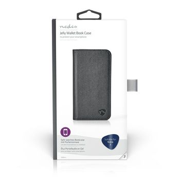 SWB40001BK Smartphone wallet book | gebruikt voor: nokia | nokia 3 | geschikt voor 1 kaart | zwart | pu / tpu | Verpakking foto