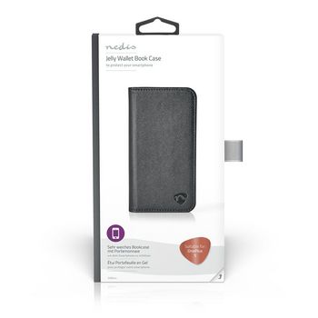 SWB50001BK Smartphone wallet book | gebruikt voor: oneplus | oneplus 5 | geschikt voor 1 kaart | zwart | pu / t Verpakking foto