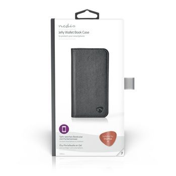 SWB50002BK Smartphone wallet book | gebruikt voor: oneplus | oneplus 6 | geschikt voor 1 kaart | zwart | pu / t Verpakking foto