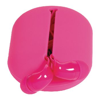 SWHSIEF100PI Headset platte kabel in-ear 3.5 mm bedraad ingebouwde microfoon 1.2 m roze In gebruik foto