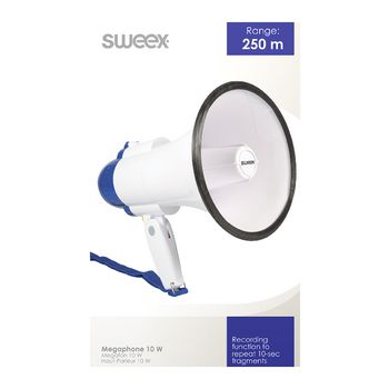 SWMEGA10 Megafoon ingebouwde microfoon wit/blauw Verpakking foto