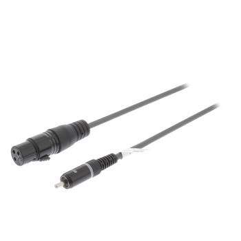 SWOP15225E15 Xlr mono kabel xlr 3-pins female - rca male 1.5 m donkergrijs
