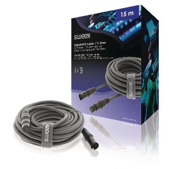 SWOP15500E150 Xlr digitale kabel xlr 5-pins male - xlr 5-pins female 15.0 m donkergrijs
