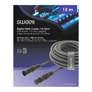 SWOP15500E150 Xlr digitale kabel xlr 5-pins male - xlr 5-pins female 15.0 m donkergrijs Verpakking foto