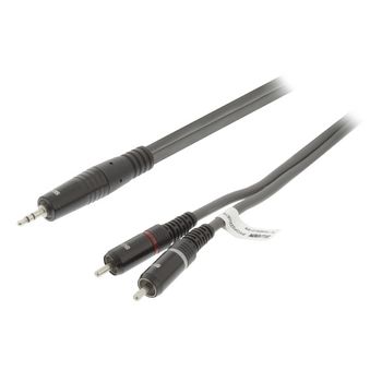 SWOP22200E15 Stereo audiokabel 3.5 mm male - 2x rca male 1.5 m donkergrijs