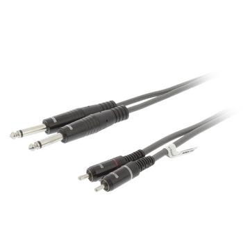SWOP23320E30 Stereo audiokabel 2x 6.35 mm male - 2x rca male 3.0 m donkergrijs