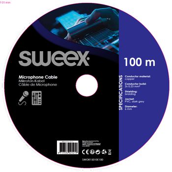 SWOR15010E100 Microfoonkabel op haspel 100 m donkergrijs Verpakking foto
