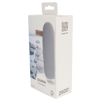 SWSTONE1 Draagbare powerbank lithium-ion 2600 mah usb grijs Verpakking foto