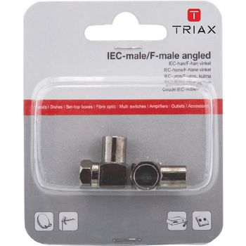 T153023 Coax-adapter xlr iec male connector - f-connector male aluminium Verpakking foto