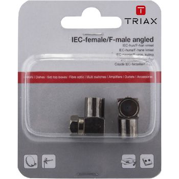 T153024 Coax-adapter xlr f-connector female - f-connector male aluminium Verpakking foto