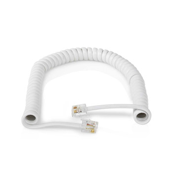TCGB90100WT20 Telecomkabel | rj10 male | rj10 male | 2.00 m | kabel design: gekruld | kabeltype: rj10 | wit | doos Product foto